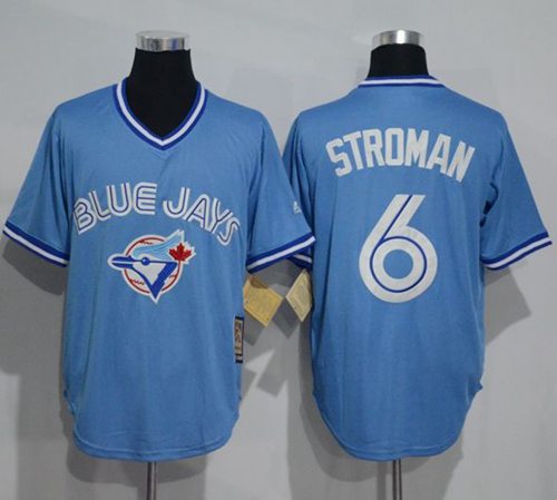 Blue Jays #6 Marcus Stroman Light Blue Cooperstown Throwback Stitched MLB Jersey